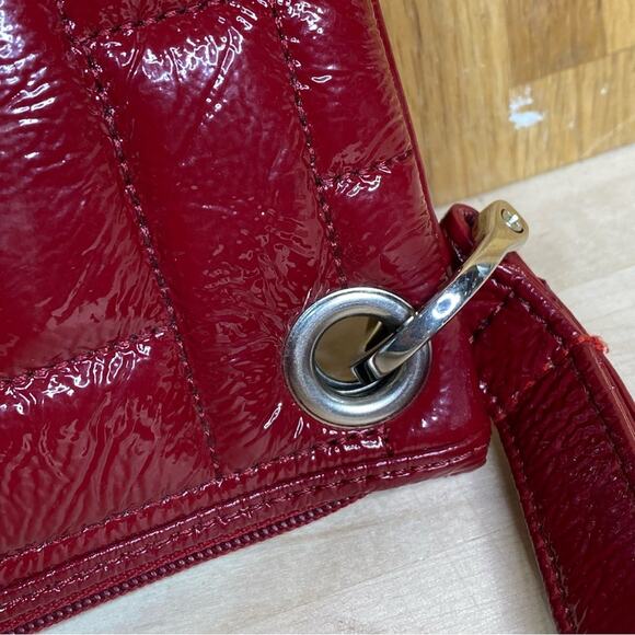 Hobo International Red Patent Leather Quilted Wristlet - Picture 7 of 8